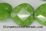 CCN378 15.5 inches 25*25mm faceted heart candy jade beads wholesale