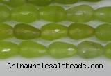 CCN3781 15.5 inches 8*12mm faceted teardrop candy jade beads