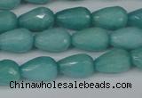 CCN3786 15.5 inches 8*12mm faceted teardrop candy jade beads