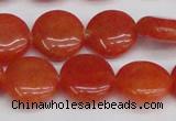 CCN3816 15.5 inches 14mm flat round candy jade beads wholesale