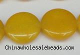 CCN3830 15.5 inches 20mm flat round candy jade beads wholesale