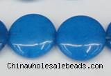 CCN3832 15.5 inches 20mm flat round candy jade beads wholesale