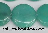 CCN3844 15.5 inches 30mm flat round candy jade beads wholesale