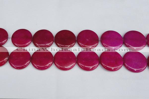 CCN3852 15.5 inches 35mm flat round candy jade beads wholesale