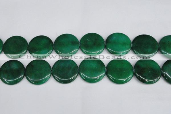 CCN3857 15.5 inches 35mm flat round candy jade beads wholesale