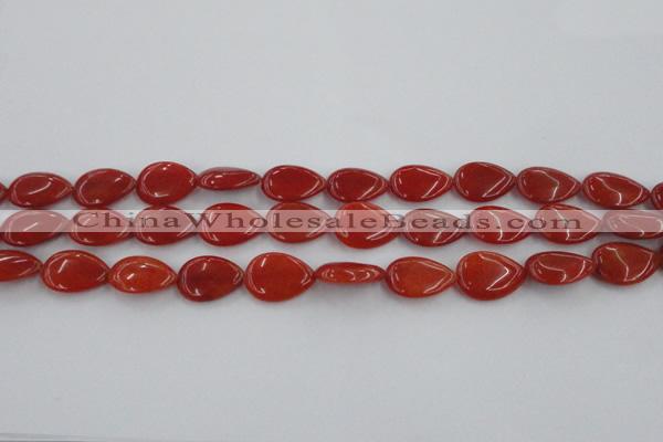 CCN3863 15.5 inches 13*18mm flat teardrop candy jade beads