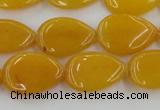 CCN3867 15.5 inches 13*18mm flat teardrop candy jade beads