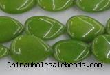 CCN3868 15.5 inches 13*18mm flat teardrop candy jade beads