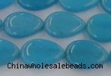 CCN3871 15.5 inches 13*18mm flat teardrop candy jade beads