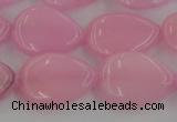 CCN3875 15.5 inches 15*20mm flat teardrop candy jade beads