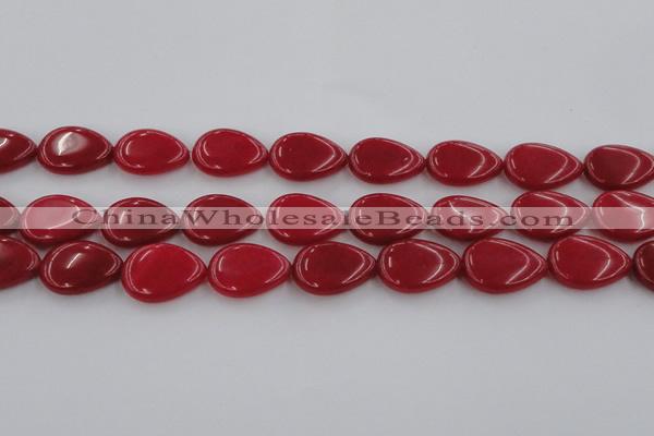 CCN3894 15.5 inches 18*25mm flat teardrop candy jade beads