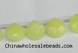 CCN3917 Top-drilled 13*13mm briolette candy jade beads wholesale