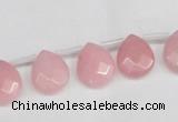 CCN3927 Top-drilled 12*15mm briolette candy jade beads wholesale