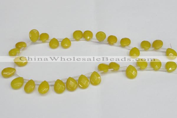 CCN3934 Top-drilled 12*15mm briolette candy jade beads wholesale