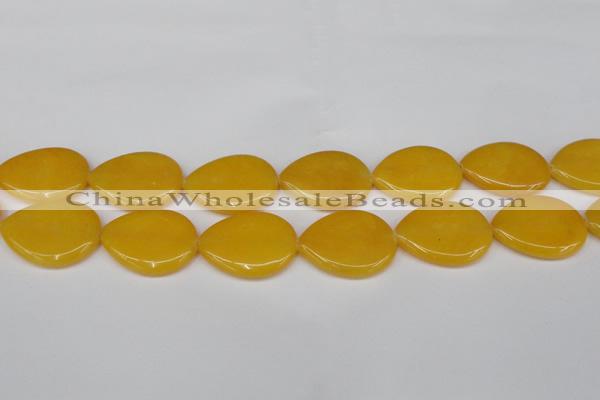 CCN3970 15.5 inches 30*40mm flat teardrop candy jade beads