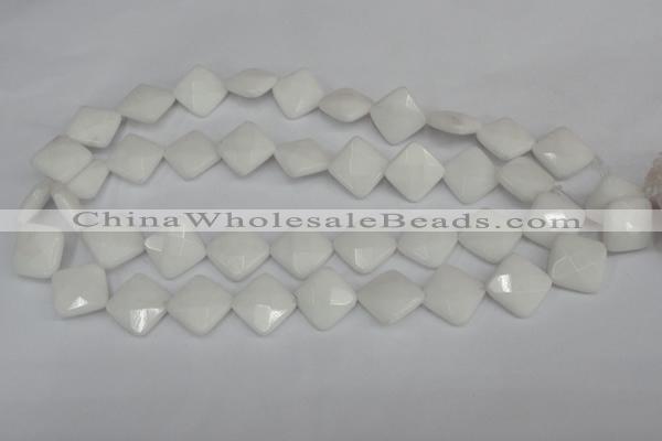 CCN400 15.5 inches 15*15mm faceted diamond candy jade beads