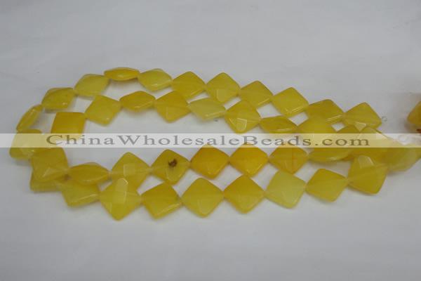 CCN401 15.5 inches 15*15mm faceted diamond candy jade beads