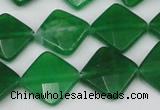 CCN405 15.5 inches 15*15mm faceted diamond candy jade beads