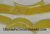 CCN415 15.5 inches 8*30mm curved moon candy jade beads wholesale