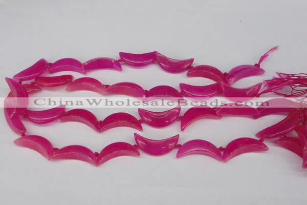 CCN416 15.5 inches 8*30mm curved moon candy jade beads wholesale
