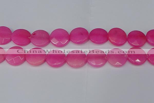 CCN4184 15.5 inches 20mm faceted coin candy jade beads wholesale