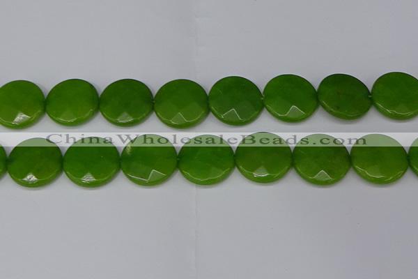 CCN4191 15.5 inches 20mm faceted coin candy jade beads wholesale