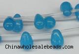 CCN457 15.5 inches Top-drilled 8*12mm teardrop candy jade beads