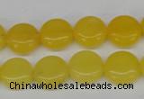 CCN475 15.5 inches 12mm flat round candy jade beads wholesale