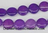 CCN478 15.5 inches 12mm flat round candy jade beads wholesale