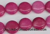 CCN486 15.5 inches 14mm flat round candy jade beads wholesale