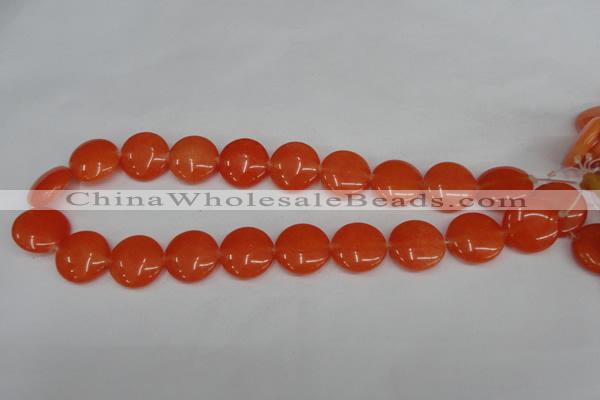 CCN496 15.5 inches 20mm flat round candy jade beads wholesale