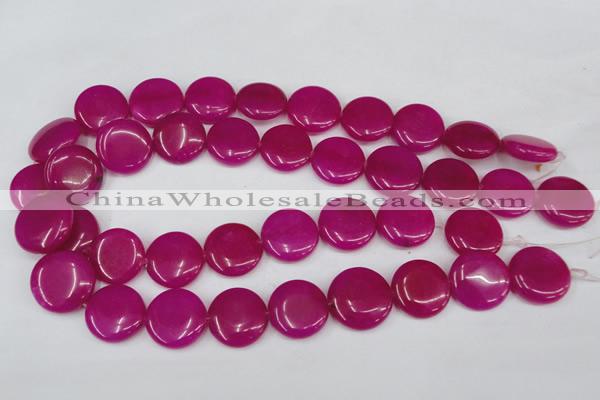 CCN499 15.5 inches 20mm flat round candy jade beads wholesale