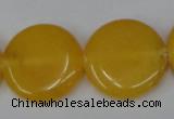 CCN505 15.5 inches 25mm flat round candy jade beads wholesale