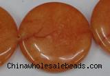 CCN511 15.5 inches 35mm flat round candy jade beads wholesale