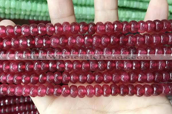 CCN5144 15 inches 5*8mm faceted rondelle candy jade beads