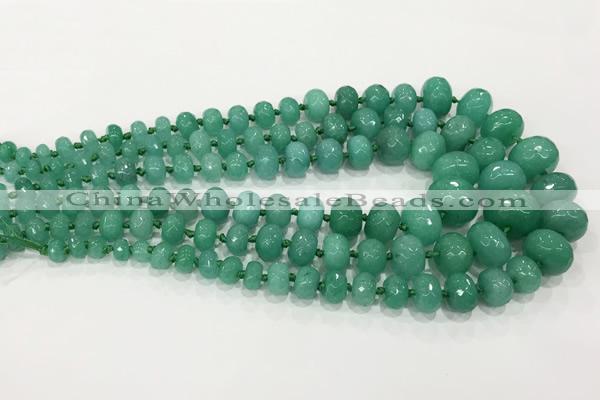 CCN5174 5*8mm - 14*20mm faceted rondelle candy jade graduated beads