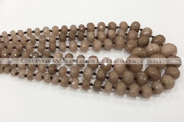 CCN5175 5*8mm - 14*20mm faceted rondelle candy jade graduated beads
