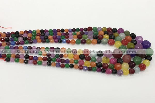 CCN5217 6mm - 14mm faceted round candy jade graduated beads