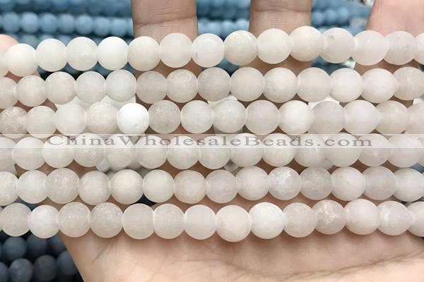 CCN5580 15 inches 8mm round matte candy jade beads Wholesale