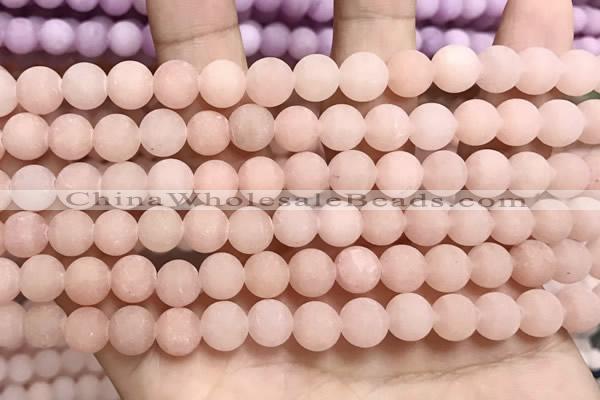 CCN5584 15 inches 8mm round matte candy jade beads Wholesale