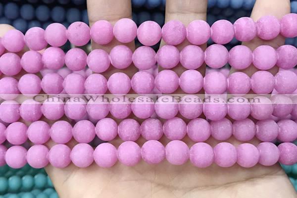 CCN5592 15 inches 8mm round matte candy jade beads Wholesale