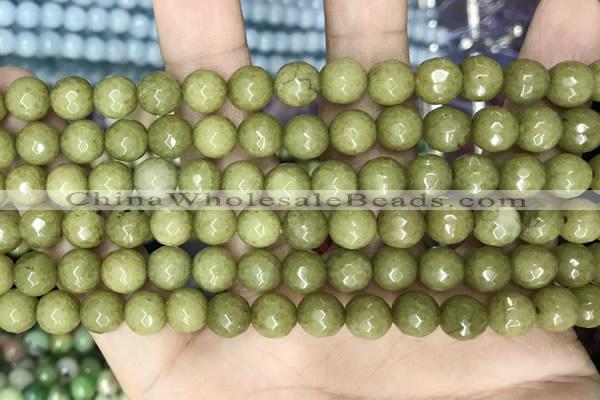 CCN5671 15 inches 8mm faceted round candy jade beads