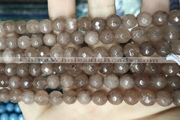 CCN5680 15 inches 8mm faceted round candy jade beads