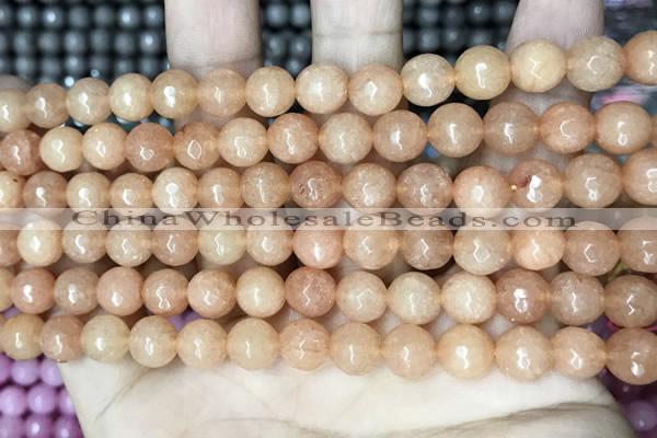 CCN5710 15 inches 8mm faceted round candy jade beads