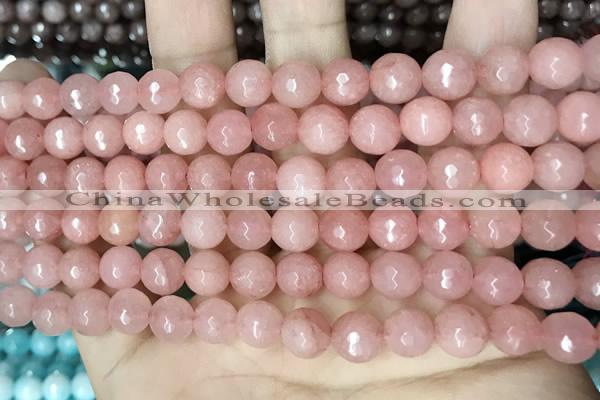 CCN5714 15 inches 8mm faceted round candy jade beads