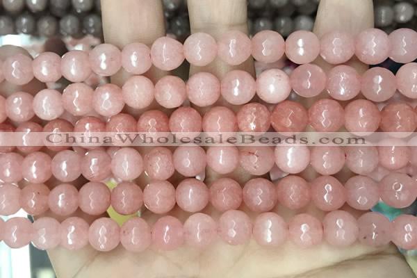 CCN5715 15 inches 8mm faceted round candy jade beads
