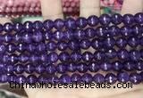 CCN5737 15 inches 8mm faceted round candy jade beads