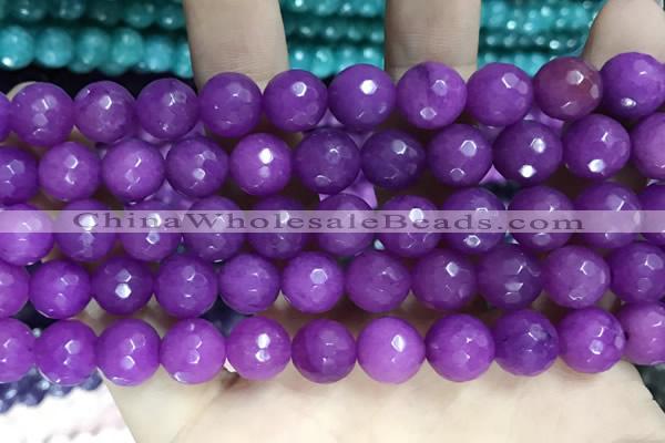 CCN5798 15 inches 10mm faceted round candy jade beads