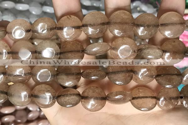 CCN5867 15 inches 15mm flat round candy jade beads Wholesale