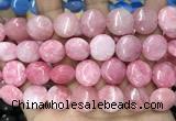 CCN5879 15 inches 15mm flat round candy jade beads Wholesale